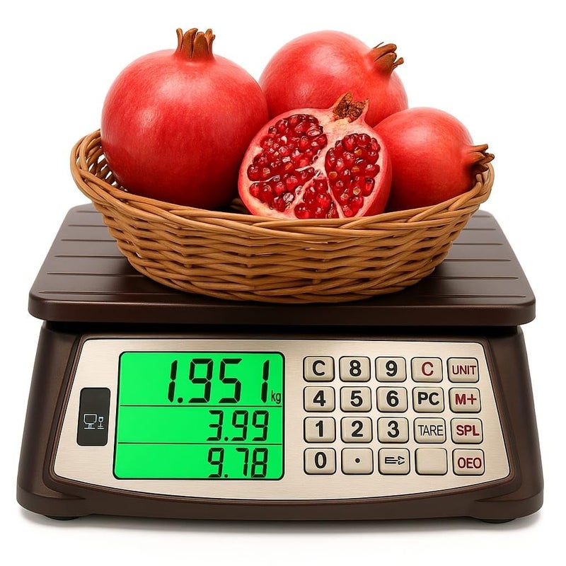 DIGI TARAZ Price Computing Scale, Commercial Food Scale, Counting Function,66lb/30kg,1g, Rechargeable, Waterproof Design, Stainless Steel Keys,Large LCD for Produce, Farmers Market, Grocery, Deli, Meat, Retail - Image 1